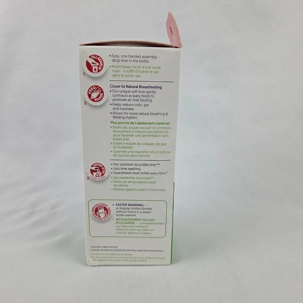 New Playtex Baby Nurser with Drop-Ins Liners Baby Bottles 4 Oz Lot of‎ 3 Bottles